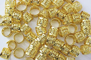 Gold Filigree Tubes 60pcs  10mm