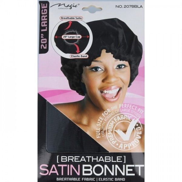 Magic Collection Large Black Satin Bonnet